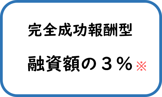 完全成功報酬型　融資額の３％
